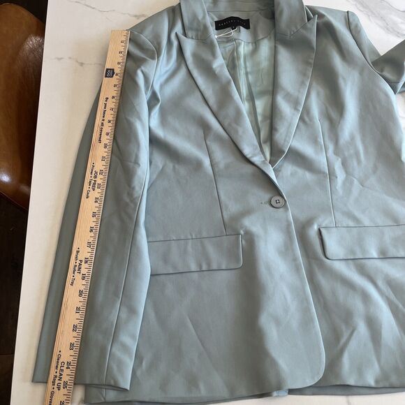 Endless Rose Single Breasted Blazer Womens Pistachio Green 1 Button Jacket Sz Lg - Picture 10 of 16